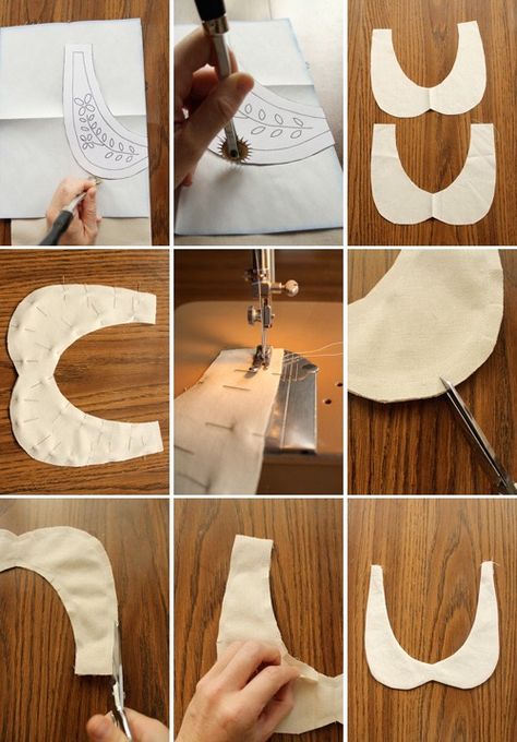 Peter Pan Collars Diy, Sewing Collars, Collars Diy, Embroidered Collars, 자수 디자인, My Grandmother, Collar Pattern, Collar Designs, Dress Sewing Patterns