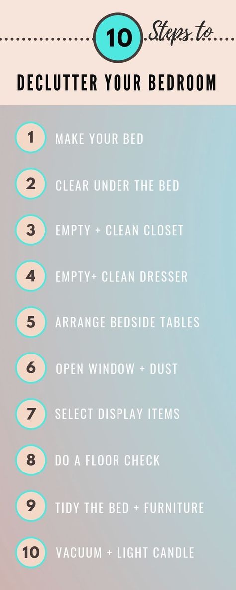 Here's the best way to declutter your bedroom brokend down into 10 steps. The order actually is actually really important here as you'll see. Clean Dresser, Room Cleaning Tips, Math Quiz, Declutter Bedroom, Diy Organizer, Cleaning Painted Walls, Simple Questions, Bedroom Minimalist, Wardrobe Organisation