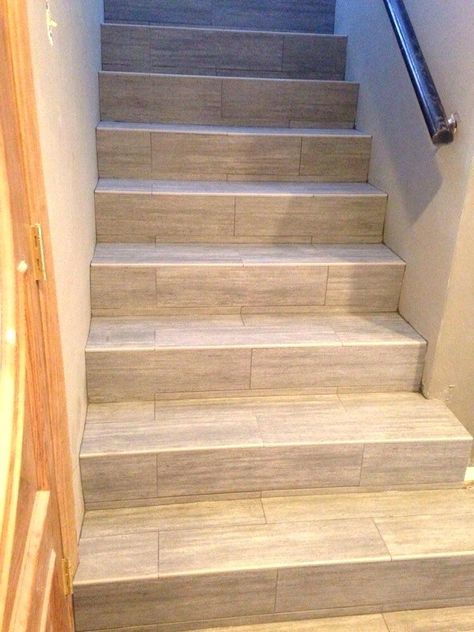 Tiles For Stairs, Tiled Stairs, Stairs Designs, Stairs Tiles Design, Tiled Staircase, Stair Makeover, Flooring For Stairs, Staircase Remodel, Staircase Makeover