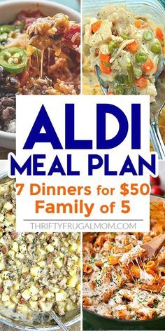 Cheap Family Dinners, Cheap Meal Plans, Frugal Meal Planning, Aldi Meal Plan, Cheap Family Meals, Aldi Recipes, Meal Planning Menus, Cheap Easy Meals, Usa Food