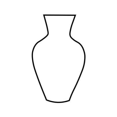 Vase Template, Vase Clipart, Vase Drawing, Contour Drawings, Geometric Shapes Drawing, Art 2024, Shape Templates, Cut Out Shapes, Vase Shapes