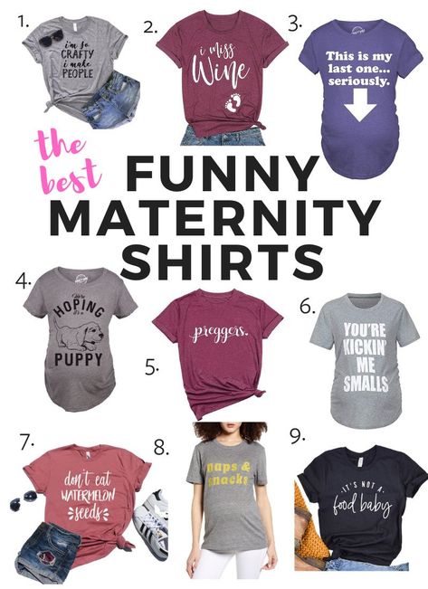 These funny maternity shirts will sure to bring a belly laugh to anyone who sees your pregnant belly for your entire pregnancy. Maternity Shirts With Sayings, Cute Maternity Tshirts, Maternity T-shirt, Pregnant Cricut Shirts, Pregnant Shirt Ideas, Mommy To Be Shirts Ideas, Maternity Shirt Ideas, Maternity Shirts Vinyl, Pregnant Tshirts