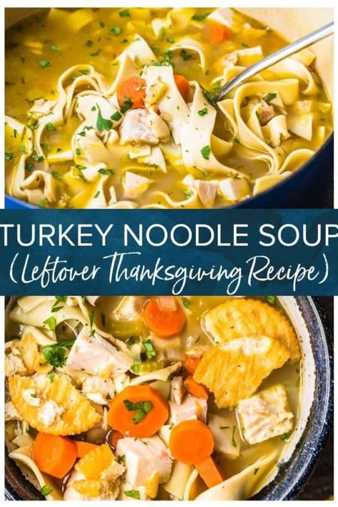 Homemade Turkey Noodle Soup, Soup Sandwich, Turkey Crockpot Recipes, Leftover Turkey Soup, Turkey Noodle Soup, Supper Tonight, Noodle Soups, Leftover Thanksgiving, Recipe Thanksgiving