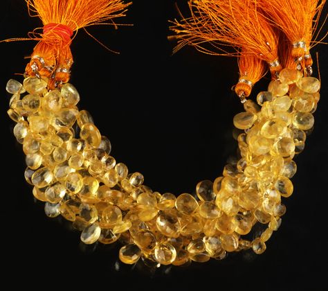 Beautiful Beaded Jewelry, Bead Crafts Diy, Stone Beaded Necklace, Semi Precious Beads, Yellow Citrine, Natural Citrine, Citrine Gemstone, Mala Beads, Handmade Beads