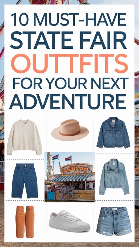 Get ready for the ultimate state fair adventure with our top 10 must-have outfits! From comfy denim to vibrant accessories, weve got the perfect looks to keep you stylish while you savor corn dogs and ride the Ferris wheel. Pin this guide for outfit inspo that shines as bright as the fair!  #Stat State Fair Outfits, Fair Outfit Ideas, Vibrant Accessories, Fair Outfit, Stylish Maxi Dress, Fair Outfits, Trendy Jumpsuit, Bohemian Chic Fashion, Stylish Caps