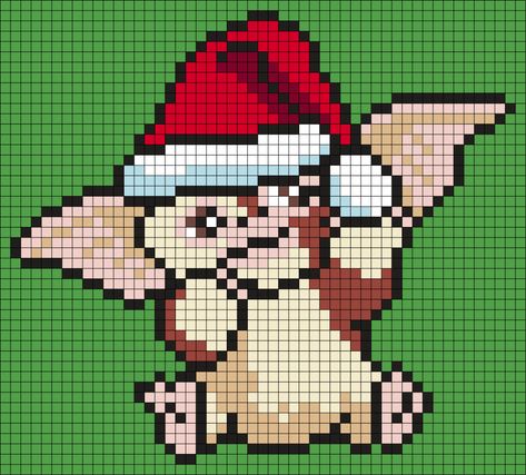 Christmas Grid Pattern, Christmas Pixel Grid, Movie Pixel Art, Pixel Art Noel, Christmas Perler Beads, Modele Pixel Art, Kandi Cuffs, Beads Christmas, Square Grid