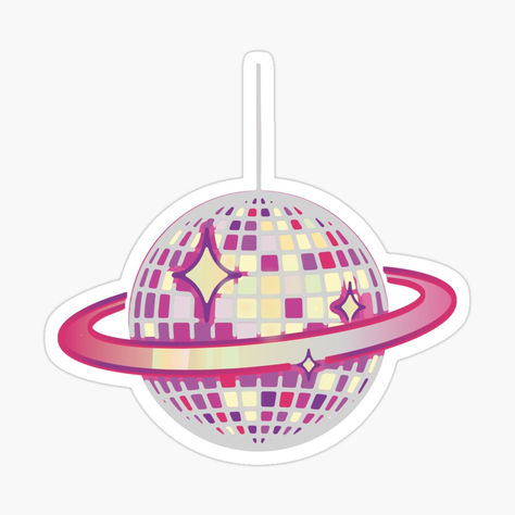 Funky and retro disco ball planet sticker! Disco Ball Design, Retro Disco Ball, Retro Disco, Ball Design, Disco Ball, Science Poster, Sticker Design, Stranger Things Fanart, Planets