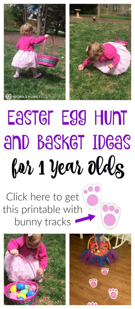 This is the ultimate guide to make your child's first Easter a fun family tradition. Find out how to set up an easter egg hunt for 1 year olds, what to put in the easter basket and get printable bunny tracks to make your Easter special. #easter #easteregghunt #oneyearold #easterbasket #bunnytracks First Easter Basket Ideas, Baby First Easter Basket, Bunny Tracks, First Easter Basket, Easter Egg Stuffers, Egg Stuffers, Easter Egg Fillers, Girls Easter Basket, Holiday Traditions Family