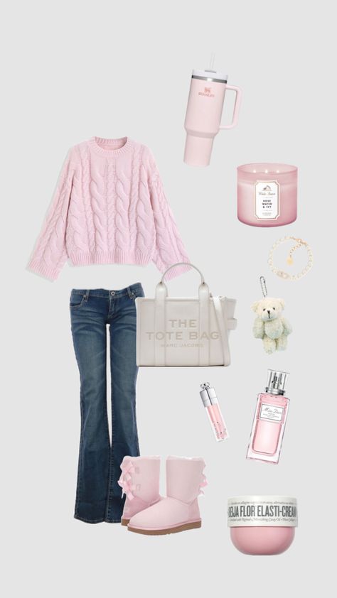 Clean girl , soft girl , pink sweater , Uggs , cute #outfit #outfitinspo #pink #cute #girlygirl #girly #vanillagirlaesthetic #softgirl #popular Pink Uggs Outfit, Sweater Uggs, Softgirl Outfits, Pink Sweater Outfit, Pink Uggs, Space Outfit, Girl Soft, Uggs Outfit, Aesthetic Board