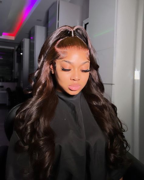 Low Ponytail Hairstyles, Girl Hair Colors, Sleek Ponytail Hairstyles, Frontal Wig Hairstyles, Wig Ideas, Birthday Hairstyles, Black Ponytail Hairstyles, Brown Acrylic, Faux Locs Hairstyles