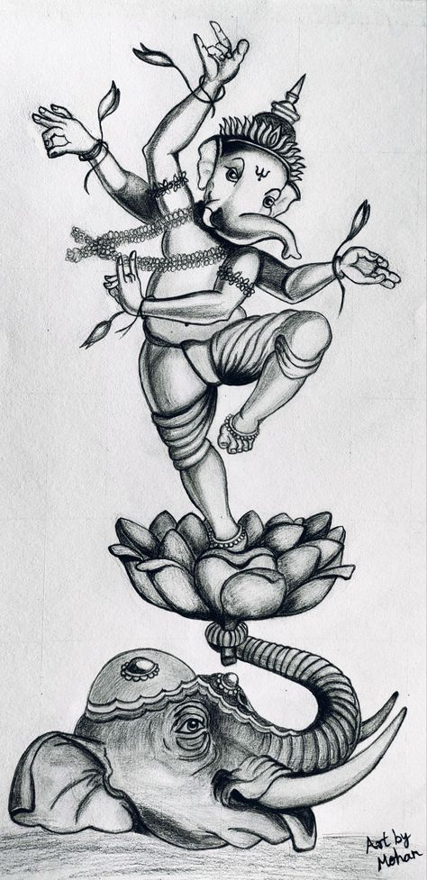 Lord Ganesh Pencil Sketch, Dancing Ganesha Drawing, Lord Ganesha Pencil Sketch, Unique Ganesha Painting, Little Ganesha Drawing, Ganapathi Images Drawing, Ganesha Sketch Pencil, Lord Ganesha Drawing Pencil, Ganesh Sketch Pencil