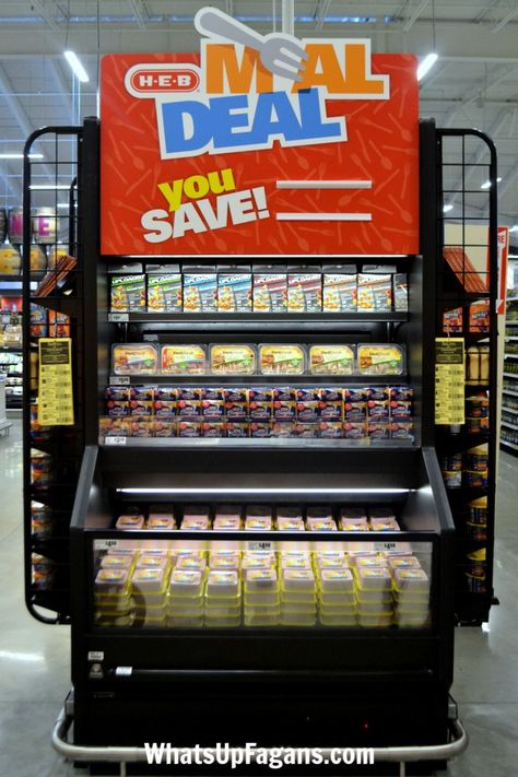 The HEB Meal Deals are the BEST way to save a lot of money on food while grocery shopping. Bulk Buying Food, Sock Display, Discontinued Fast Food Items, Aisle Markers, Food Stamps, Meal Deal, Better Than Yours, Tin Roof, Gym Flooring