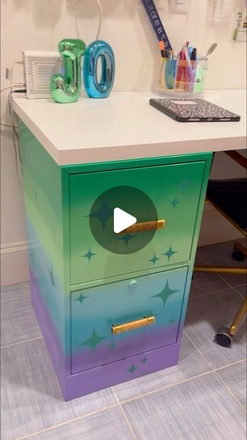 Jo Gick on Instagram: "Another Day another ombré rainbow painting project! From Thrift shop to my office, I love to breathe new life into something with a little spray paint!✌️🩷🌈 #spraypaint #upcycling #homedecor #makersgonnamake #ohsojo" Ombre Spray Paint Diy, Rainbow Furniture, Spray Paint Projects, Ombre Paint, Diy Spray Paint, Rainbow Painting, Spray Paint Art, Furniture Painting, Thrift Shop