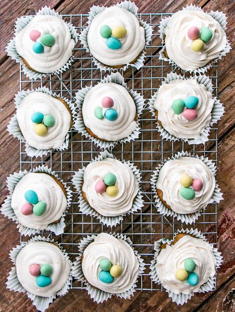 Easter Cupcakes (Best Vanilla Cupcake Recipe) | My Kitchen Love Easter Ice Cream Cake, Mini Egg Cupcakes, Easter Meal Ideas, Easter Ice Cream, Best Vanilla Cupcake Recipe, Easter Chocolate Bark, Snack Pack Pudding, Easter Cookie Cake, Cupcakes Vanilla