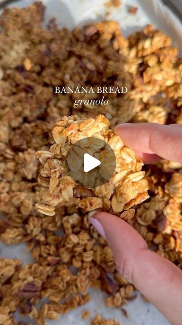 61K views · 3.6K likes | Jess Hoffman on Instagram: "Banana Bread Granola!🍌  This is my favourite @choosingchia recipe to make when I have one lonely overripe banana sitting on my counter just begging me to baked into something delicious!  This granola is easy and no-fuss and perfect to have for breakfast on its own to to add to yogurt bowls. (My favourite way to eat it!) Grab the full recipe below:   BANANA BREAD GRANOLA  * 3 cups rolled oats * 1 tsp cinnamon * 1/4 tsp ground nutmeg * 1/4 tsp salt * 1/2 cup pecans, chopped * 1/2 cup overripe mashed banana (about 1 large banana) * 1/4 cup maple syrup * 1/4 cup coconut oil, melted * 1 tsp vanilla extract  Instructions  Preheat the oven to 325 degrees F and line a baking pan with parchment paper.Mix the oats, cinnamon, nutmeg, salt and peca Best Granola Recipe Homemade, Breakfast Casserole Dishes, Banana Bread Granola, How To Make Granola, Yogurt Bowls, Banana Granola, Healthier Snacks, Healthier Sweets, Best Granola