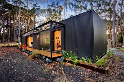 Musk Bunker – Modern Prefab Cabin by Modscape Madeleine Blanchfield, Roof Cladding, House Cladding, Prefab Cabins, Metal Cladding, Casa Container, Shed Homes, House Siding, Corrugated Metal