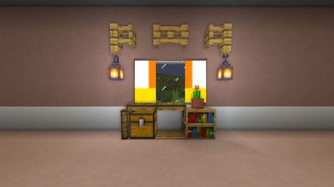 Table In Minecraft, The Window, Window Curtains, How To Build, Floating Shelves, Minecraft, Floating, Curtains, Shelves