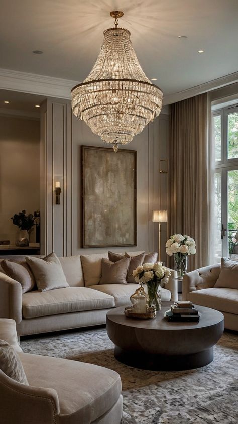 Neutral Luxury Living Room: Transform Your Space Elegantly Luxury Small Living Room Ideas, Clean Modern Living Room Inspiration, Quiet Luxury Aesthetic House, French Rustic Living Room, Glam Interior Design Living Room, Mink Living Rooms, Rich Living Room Luxury, Hotel Living Room Design, Glam House Decor