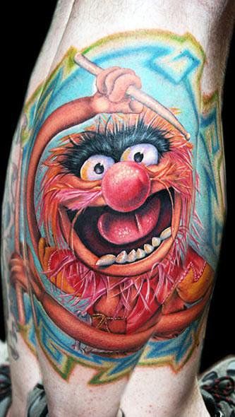 Cartoon Tattoo by Cecil Porter - http://worldtattoosgallery.com/cartoon-tattoo-by-cecil-porter-3/ The Muppets Tattoo, Elmo Tattoo, Muppet Tattoo, Muppets Tattoo, Animal From The Muppets, Tattoo Cartoon, Street Tattoo, Fraggle Rock, The Muppets