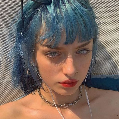 Short Blue Hair, Neon Hair, Bob Lace Front Wigs, Hair Color Blue, Dye My Hair, Short Hair With Bangs, Hair Color Dark, Hair Inspo Color, Tyler The Creator