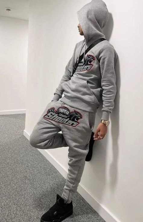 Drippy Hoodies, Nike Sweatsuit Outfits, Men Tracksuit Outfit, Trapstar Drip, Roadman Style, Men Outfits Swag, Men Graduation Outfit, Trapstar Tracksuit, Drippy Outfit