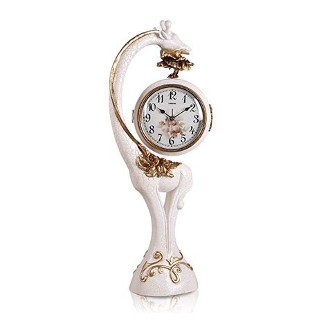 HAOFAY Retro Table Clock, Tickless, Resin Living Room Creative Desk Clock Desk and Shelf Clock Decoration Review Creative Desk, Retro Table, Shelf Clock, Mantel Clocks, Desk Clock, Table Clock, Pocket Watch, Bracelet Watch, Clock