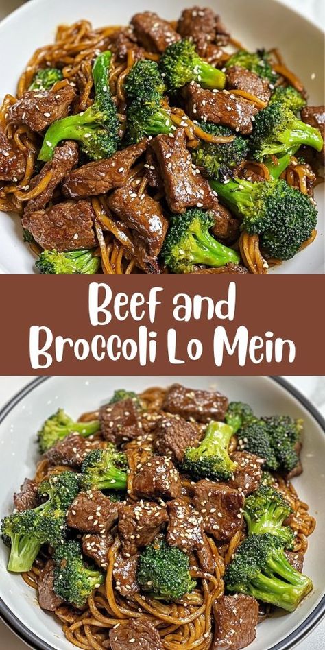 🍜 Craving takeout? Skip the restaurant and make this delicious Beef and Broccoli Lo Mein at home! 🥦🥩 Packed with tender beef, fresh veggies, and perfectly sauced noodles, it's a quick and tasty weeknight dinner idea. Ready in under 30 minutes, this one-pot recipe is great for busy nights. Save now and enjoy a healthier twist on your favorite comfort food! 💛 #BeefAndBroccoli #LoMeinRecipe #QuickDinners #OnePotMeals #HomemadeTakeout 🍴✨ Easy Beef Lo Mein, Tasty Beef And Broccoli, Beef And Broccoli Lo Mein, Broccoli Lo Mein, Beef With Broccoli Recipe, Beef Lo Mein Recipe, Beef Lo Mein, Lo Mein Recipe, Beef With Broccoli