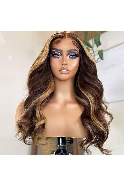 13x6 Highlight Honey Blonde Lace Front Glueless Wigs Human Hair Pre Plucked Wear and Go Ombre Brown Blonde Balayage Body Wave Human Hair Wigs for Black Women Deep Parting 4/27 150 Density 24 Inch Brown Blonde Balayage, Brown To Blonde Balayage, Body Wave Lace Front Wigs, Ombre Brown, Wig Ideas, Blonde Lace Front Wigs, Hair Wigs For Black Women, Hair Ombre, Glueless Wigs