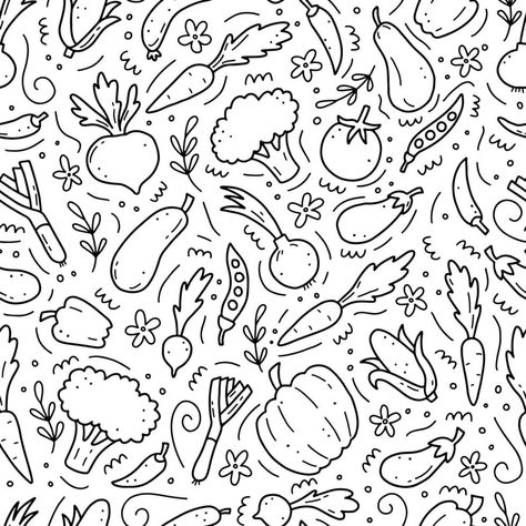 Vegetable Background Design, Food Illustration Design, Garden Planner, Fresh Image, School Curriculum, Food Illustration, Drawing Set, The Hand, Food Illustrations