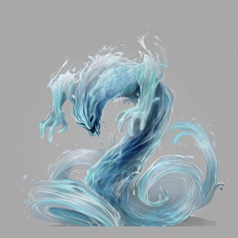 Water Monster, Water Elemental, Water Power, Water Powers, Splash Art, Fantasy Beasts, 다크 판타지, Spirited Art, Monster Concept Art