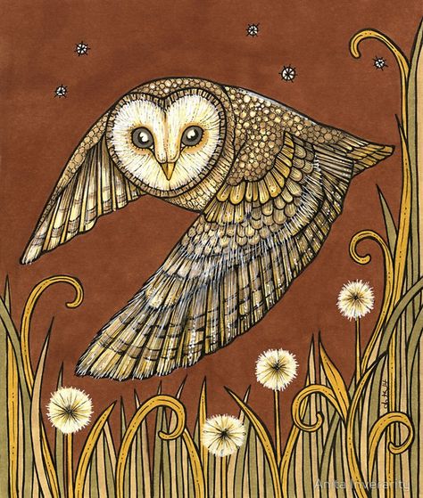 Barn Owls, Owl Illustration, Original Ink Drawing, Coffee Cream, 자수 디자인, Owl Art, Barn Owl, In The Wild, Art Google