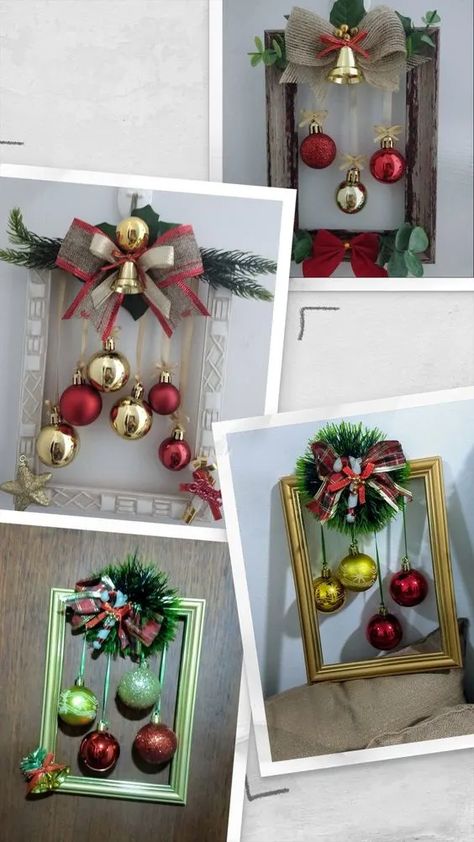 75+ Best DIY Christmas Frame Wreath Ideas in 2022 - HubPages Frame Wreath Ideas, Christmas Decorations 2022, Christmas Frames Diy, Xmas Frames, Christmas Picture Frames, Christmas Decorations Centerpiece, Picture Frame Crafts, Decorating For Christmas, Christmas Frame