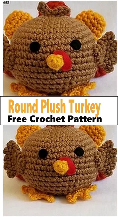 Gobbles Turkey Crochet Pattern Crochet Thanksgiving Amigurumi, Crochet Mini Turkey, Crochet Turkey Amigurumi, Amigurumi Turkey Free Pattern, Turkey Amigurumi Free Pattern, Free Crochet Turkey Pattern, Thanksgiving Amigurumi Free Pattern, Turkey Crochet Pattern Free, Crochet Thanksgiving Patterns Free