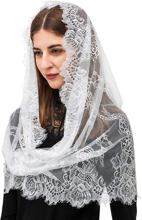 Spanish Veil, Chapel Veil Catholic, Lace Mantilla Veil, Catholic Veil, Cap Veil, Lace Mantilla, Mantilla Veil, Latin Mass, White Veils