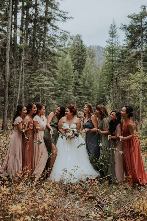 Maggie Grace, Fall Bridesmaids, Fall Bridesmaid Dresses, Lodge Wedding, Fall Wedding Colors, Forest Wedding, Junebug Weddings, Wedding Bridesmaid Dresses, Mountain Wedding