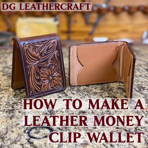 Leather Money Clip Wallet Pattern, Don Gonzales, Leatherworking Projects, Leathercraft Ideas, Wallet Ideas, Boot Wallet, Diy Leather Wallet, Leather Tutorial, Leather Money Clip