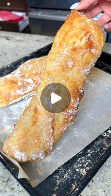 Ciabatta Bread Recipe, Homemade Bread Recipes Easy, Biscuit Rolls, Ciabatta Bread, No Knead, Easy Bread Recipes, Easy Bread, 5 Ingredient, Pizza Bread