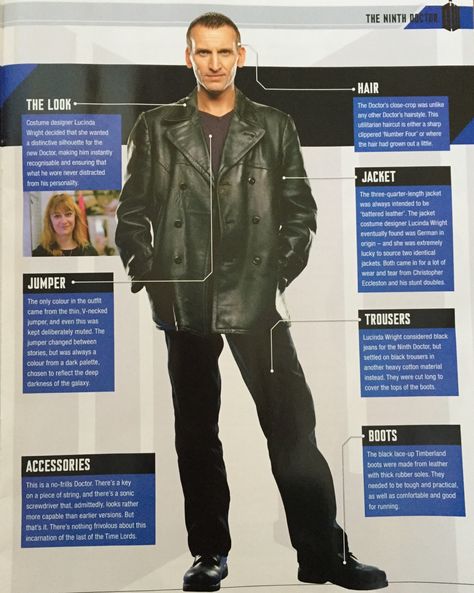 Ninth Doctor's look explained. Doctor Who 9, 9th Doctor, George Eads, Doctor Who Costumes, Moonless Night, Ninth Doctor, Bbc Doctor Who, Time Lord, Christopher Eccleston