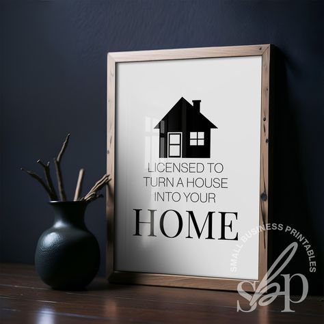 Decorate your #realestate office with inspirational and motivational quotes to inspire strong emotions in potential buyers. Show your passion for your job as a #licensedrealtor and showcase your expertise in the industry with these stylish and modern printables. Elevate your real estate #marketing with eye-catching decor and attract potential clients with an enthusiastic and energetic tone. #Download and Print Today! #realestateagent #realestatedecor #realestateoffice #realestatequotes #real... Loan Officer Office Decor, Inspiring Real Estate Quotes, Real Estate Office Decor Interior Design, Realtor Quotes, Small Business Printables, Quotes Real, Realtor Signs, Strong Emotions, Realtor License