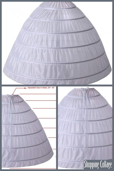 Hand Wash Only SHAPE: This Full Petticoat is Single Layer with 6pcs STRONG hoops, Make your dress in Full Dome Shape. SIZE: Length 41", Bottom Hoop Diameter 49", Adjustable Waist range from 24" to 40". Fit Women Size 2 to Size 18. COLOR: White, Black, Red, this 3 colors are available FOR DRESSES: FULL SHAPE Petticoat goes Perfect with... #Amazon. Amazon Affiliate link #andream #full #aline #hoop #petticoat #women #underskirt #slip #crinoline #bridal #dress #pt #wh Hoop Petticoat, Hoop Skirt, Skirt Pattern, Petticoat, Women Lingerie, Barbie Dolls, Bridal Dresses, Womens Sizes, Dresses