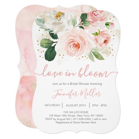 Floral Blush Pink Love In Bloom Bridal Shower Invitation #Ad , #SPONSORED, #Bloom#Love#Shower#Bridal Blush Pink Baby Shower, Pink Gold Baby Shower, Modern Baby Shower Invitations, Baby In Bloom, Elegant Baby Shower, Baby Shower Brunch, Baby Shower Invitaciones, Bloom Baby, Baby Shower Decorations For Boys