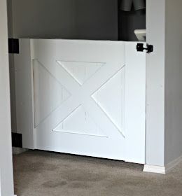 Half Door Gate, Stair Gate Diy, Wood Baby Gate, Wooden Baby Gates, Wooden Dog Gates, Diy Dog Gate, Barn Door Baby Gate, Diy Gate, Baby Gate For Stairs