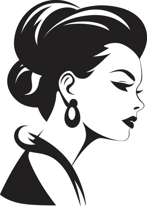 Chic Silhouettes ic Beauty Element in Womans Face Elegant Essence Emblematic for Womans Face Elegant Essence, Silhouette Face, Womans Face, Pencil Shading, Digital Abstract, Vector Sketch, Creative Branding, Woman Face, Mood Boards