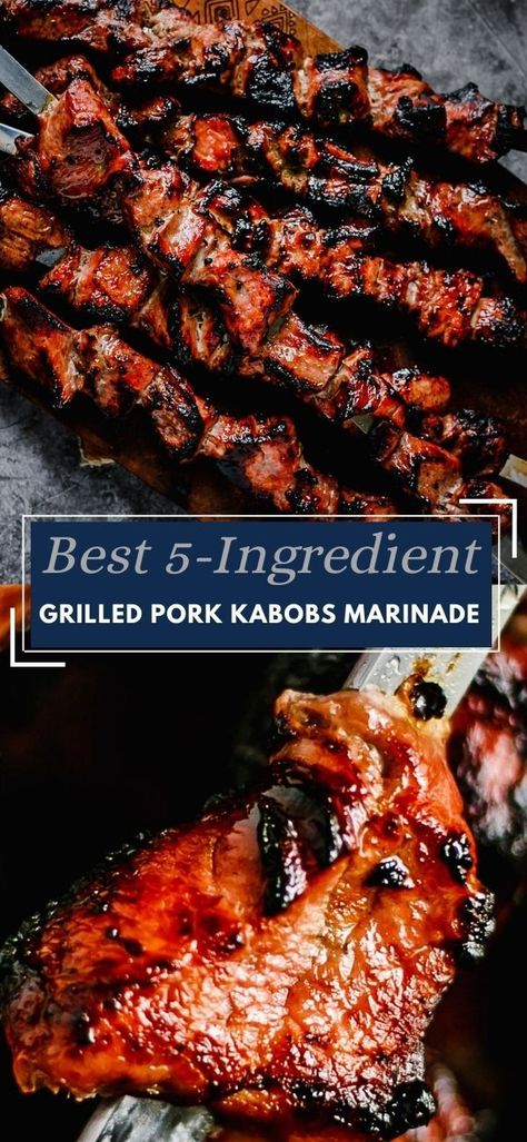 Pork Kabobs Marinade, Pork Kabob Marinade, Kabobs Marinade, Best Marinades, Kabob Marinade Recipes, Pork Marinade Recipes, Kabob Marinade, Pork Kebabs, Grilling Recipes Pork