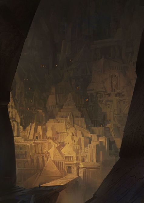 Marc Simonetti, Dwarven City, Robert E Howard, Cave City, Underground Cities, Fantasy City, Fantasy Setting, Fantasy Places, Arte Inspo