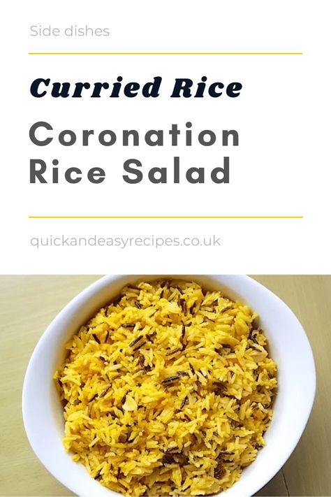 Coronation Rice Salad - Quick and Easy Recipes Coronation Rice Salad, Curried Rice Salad Recipes, Rice Salad Recipes Cold, Cold Rice Salad Recipes, Rice Salad Cold, Curried Rice Salad, Easy Vegetarian Curry, Rice Salad Recipes, Easy Curry