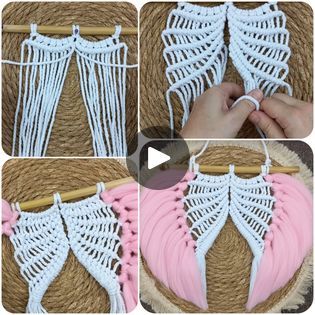 Angel Wing Tutorial, Wing Tutorial, Macrame Angel, Crochet Angel, Macrame Knots, Christmas Stuff, Angel Wings, Garden Art, Macrame