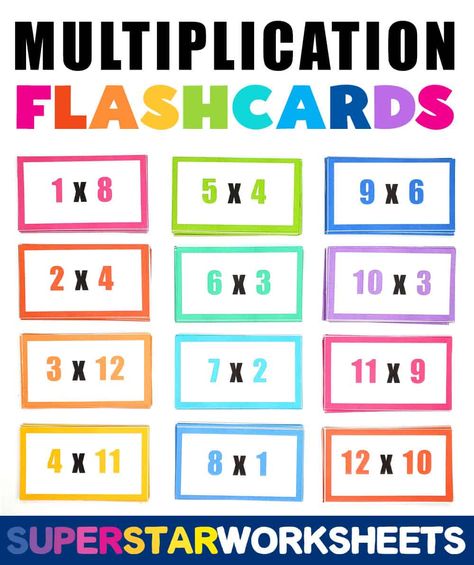 Free Multiplication Flashcards and Multiplication games for students to learn math facts fast! Download PDF multiplication table printables today that will give kids hours of fun growing in math! #superstarworksheets #multiplication #flashcards #games #multiply #multiplicationtables #facts Multiplication Cards Printable Free, Times Tables Flash Cards Printable Free, Free Printable Multiplication Flashcards, Flash Cards Diy, Multiplication And Division Flashcards, Timed Multiplication Test Printable Free, Multiplication Flash Cards Printable, Printable Times Tables, Multiplication Games Free