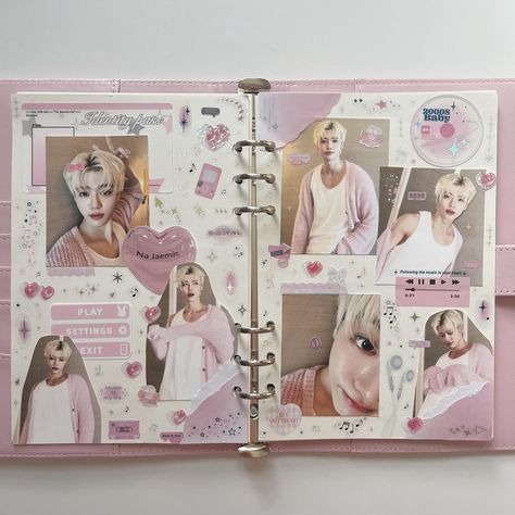 kpop journal • Instagram Pink Jaemin, Pink Aesthetic Kpop, Coquette Aesthetic Pink, Deco Journal, Kpop Deco, Dream Diary, Kpop Collection, Kpop Journal, Dream Music