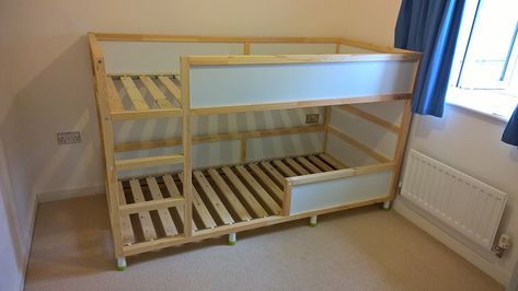 Kura, Trofast & Stuva Bed Hack Bunk Bed Hacks, Kura Bed Hack, Ikea Bunk Bed, Ikea Kura Hack, Ikea Bed Hack, Trofast Ikea, Ikea Kura Bed, Murphy Bed Ikea, Kids Shared Bedroom